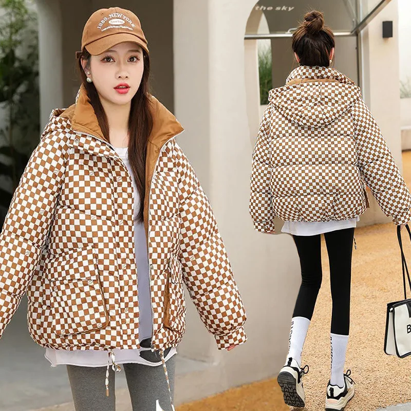 

Зимняя пуховая куртка из хлопка, женская короткая утепленная теплая хлопковая куртка, Корейская Повседневная Свободная хлопковая одежда, одежда для хлеба