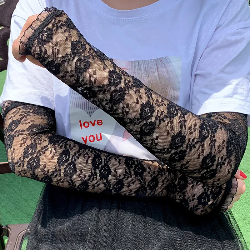 Long Lace Gloves Stretch Fingerless Gloves Sun Protection Sleeves Hollow Out Arm Elbow Sleeves Women Solid Floral Print Sleeves
Long Lace Gloves Stretch Fingerless Gloves Sun Protection Sleeves Hollow Out Arm Elbow Sleeves Women Solid Floral Print Sleeves