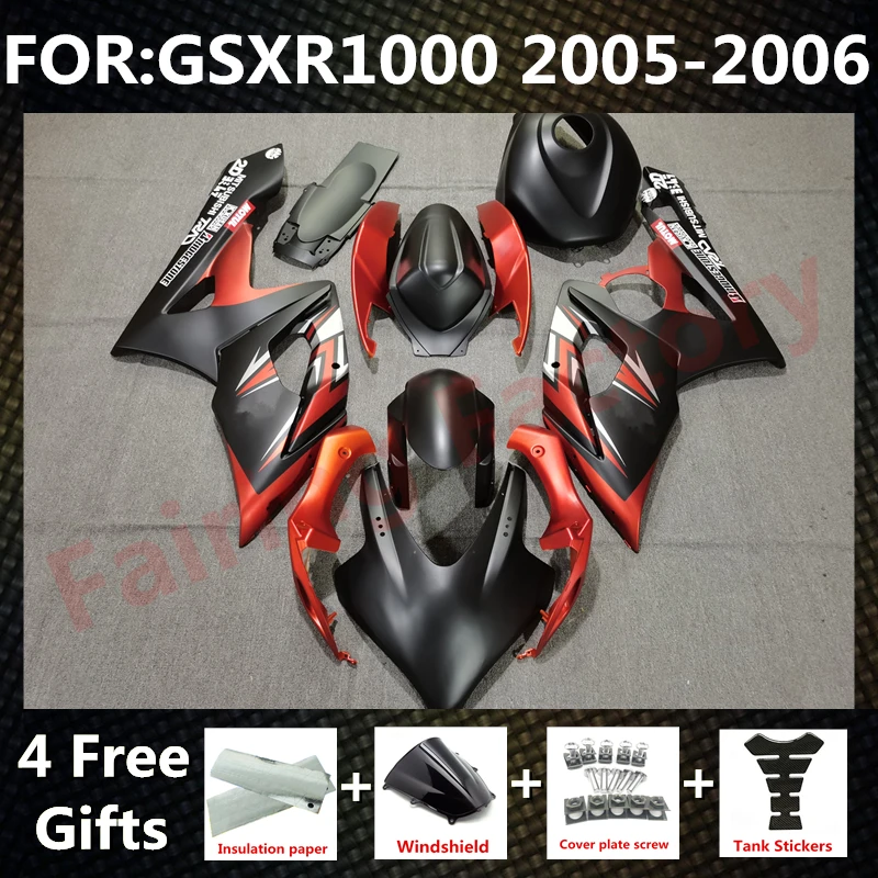 

NEW ABS Motorcycle Whole Fairing kit fit for GSXR1000 GSXR 1000 05 06 GSX-R1000 K5 2005 2006 full Fairings kits set red black