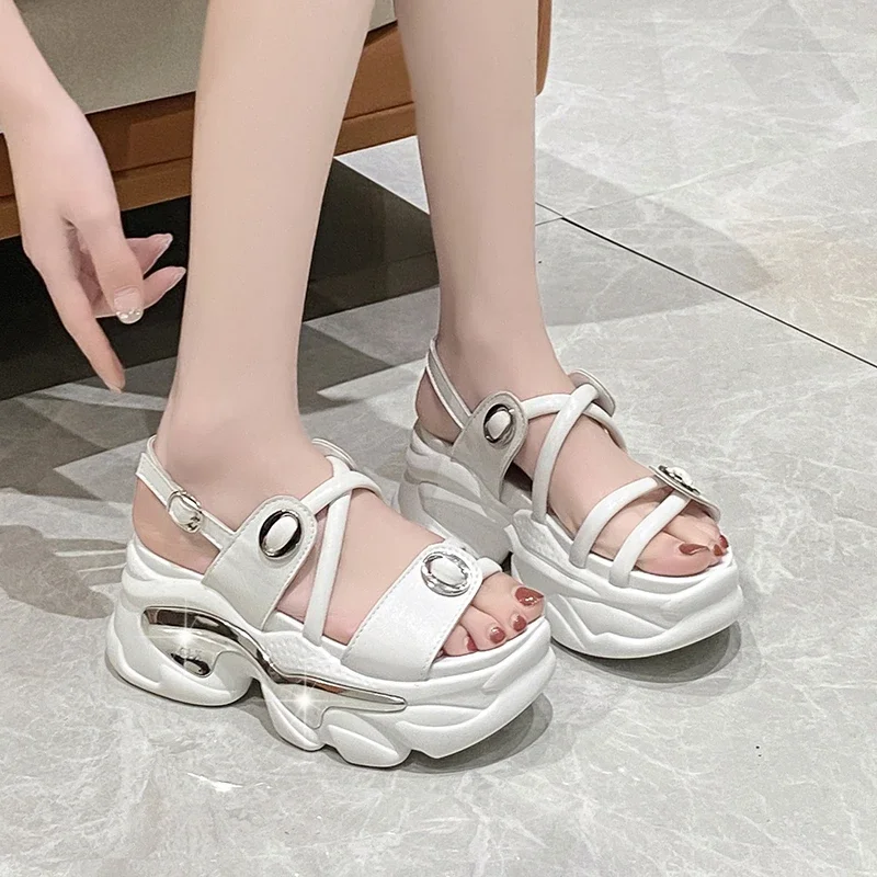Summer New Sandals for Women Ladies High Heel Flat Bottom Shoes Metal Decoration Casual Shoes for Women Female Platform Shoes
Summer New Sandals for Women Ladies High Heel Flat Bottom Shoes Metal Decoration Casual Shoes for Women Female Platform Shoes