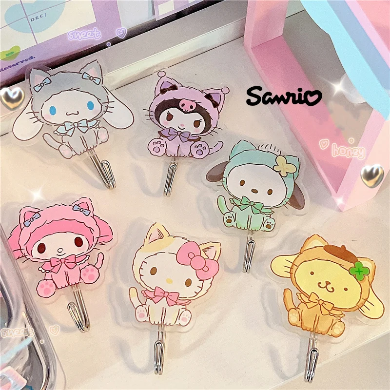Новинка Kawaii Sanrio, Hello Kitty Hook Kuromi Cinnamoroll MyMelody Girl Аниме милый настенный крючок полотенце для ванной комнаты акриловый крючок 
Новинка Kawaii Sanrio, Hello Kitty Hook Kuromi Cinnamoroll MyMelody Girl Аниме милый настенный крючок полотенце для ванной комнаты акриловый крючок