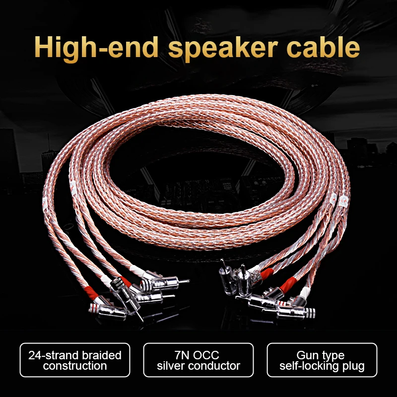 Speaker Cable High-end 7N OCC Silver Plated 12AC hifi Gun Banana Plug Rhodium Plated Braided Construction No Noise
Speaker Cable High-end 7N OCC Silver Plated 12AC hifi Gun Banana Plug Rhodium Plated Braided Construction No Noise