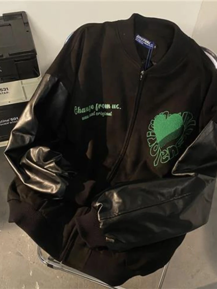 High Street PU Leather Varsity Jackets black Men Women Clothes Windbreaker Bomber Jacket Coats Stitch Men Clothing Casual Coat
High Street PU Leather Varsity Jackets black Men Women Clothes Windbreaker Bomber Jacket Coats Stitch Men Clothing Casual Coat