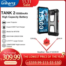 Unihertz 8849 tank 2 projector up to 22GB 256GB 108mp 32mp 64MP night vision double camping light 15500mAh G99 support TF SD NFC