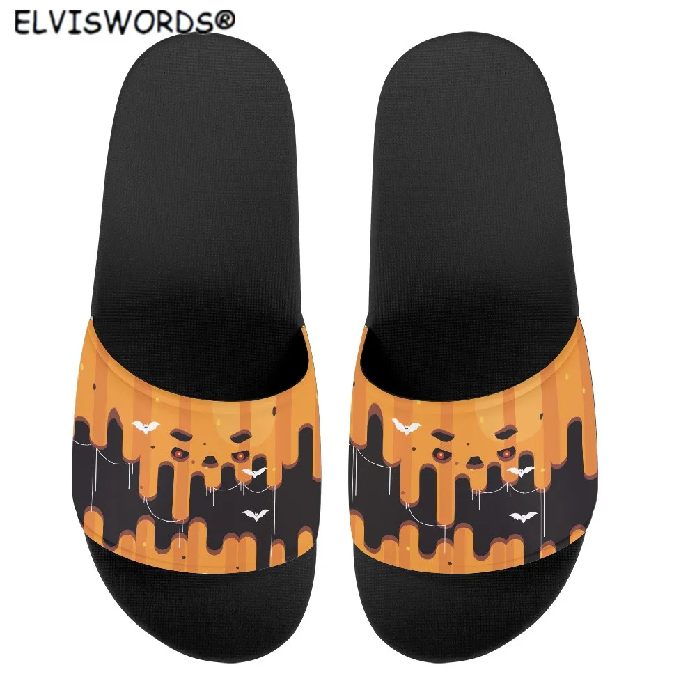 ELVISWORDS Funny Halloween Pumpkin Pattern Women's Summer Sandals Lovely Cartoon Casaul Comfortable Non-slip Slippers for Ladies
ELVISWORDS Funny Halloween Pumpkin Pattern Women's Summer Sandals Lovely Cartoon Casaul Comfortable Non-slip Slippers for Ladies