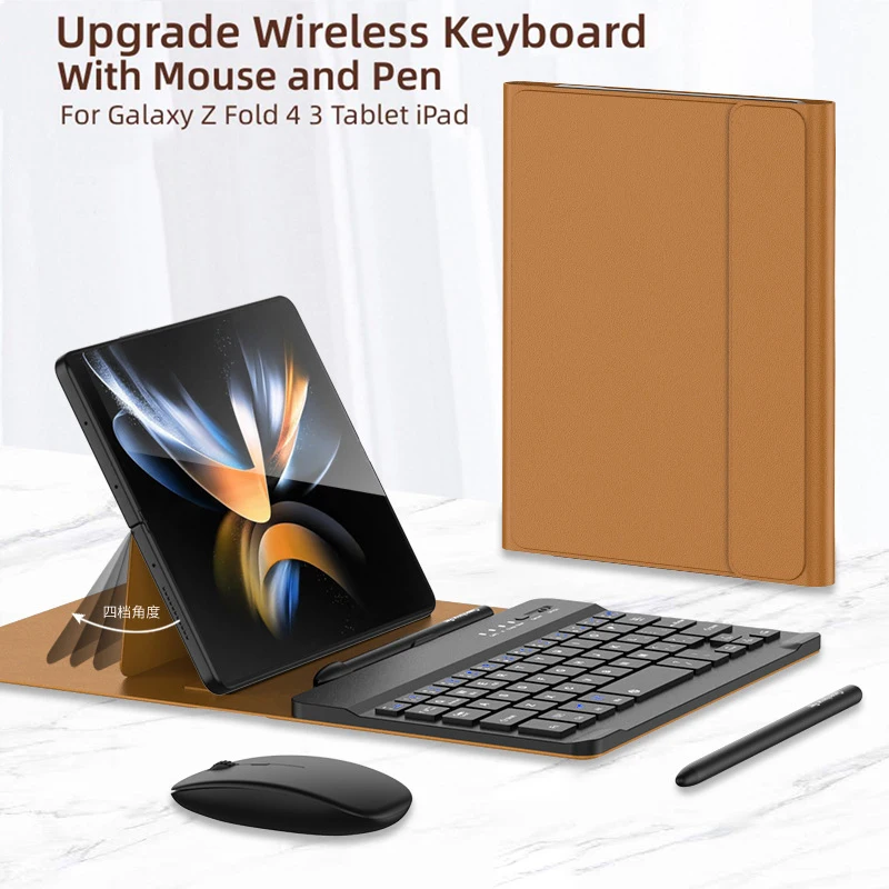 Wireless Keyboard For Samsung Galaxy Z Fold 4 3 2 Magnetic Folding Flip Stand Leather Keyboard Cover With Pen Slot and Mouse
Wireless Keyboard For Samsung Galaxy Z Fold 4 3 2 Magnetic Folding Flip Stand Leather Keyboard Cover With Pen Slot and Mouse