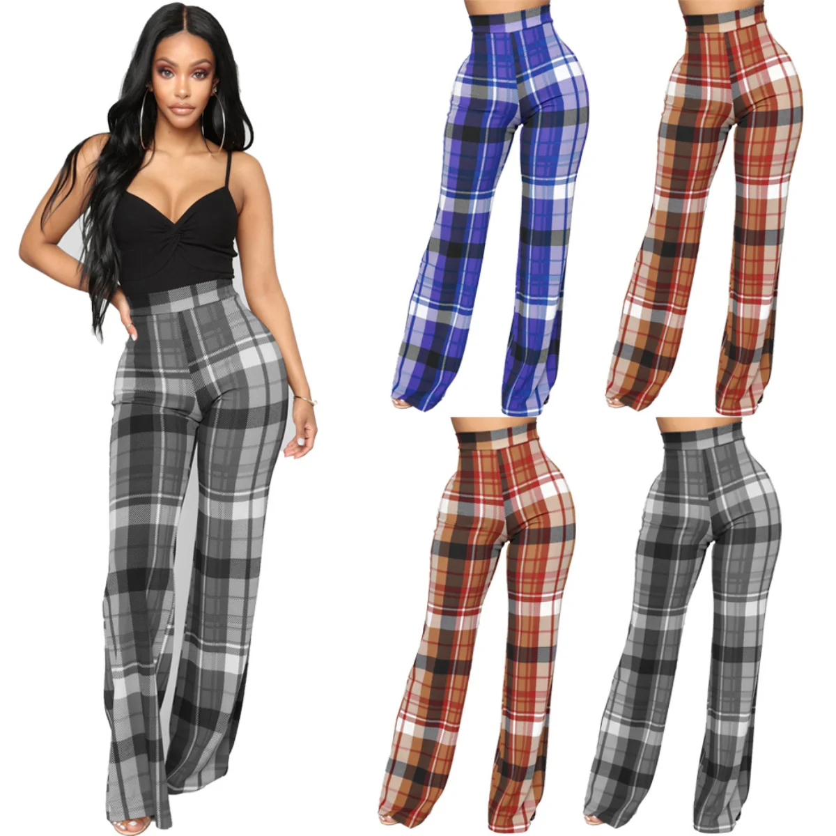 2023 Women's Wear Fashion Clothing Tricolor Plaid Printed Wide-leg Pants Casual Pants
2023 Women's Wear Fashion Clothing Tricolor Plaid Printed Wide-leg Pants Casual Pants