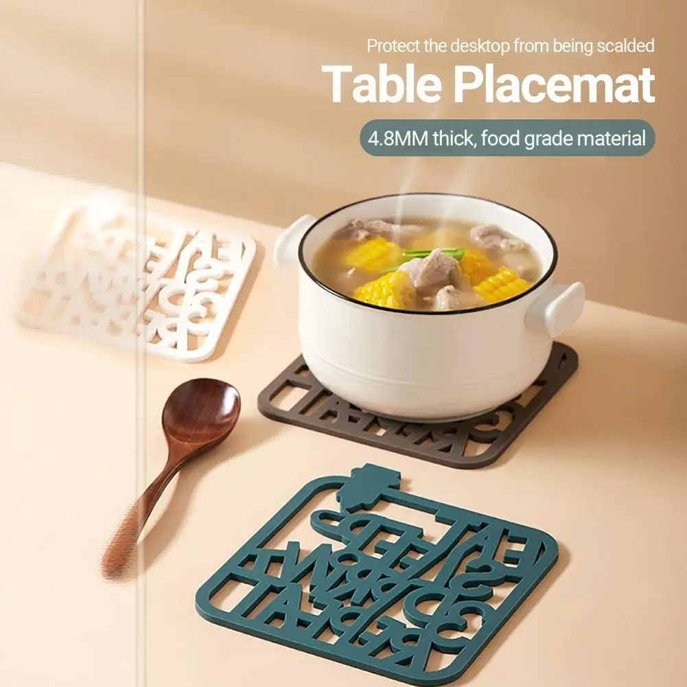 Hot Sale Table Placemat Heat-insulated Anti-skid Hollow Inverted Letter Design Soft Silicone Table Bowl Mat for Home
Hot Sale Table Placemat Heat-insulated Anti-skid Hollow Inverted Letter Design Soft Silicone Table Bowl Mat for Home