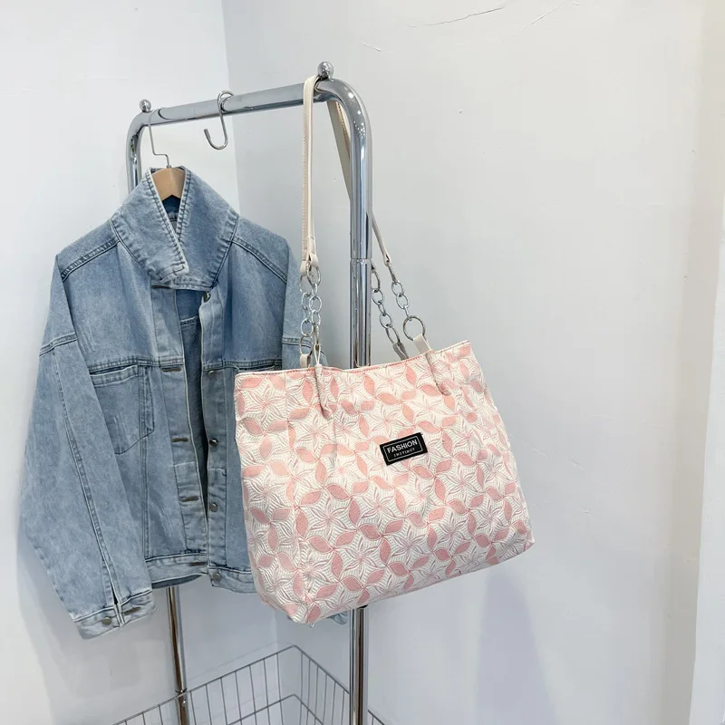 Fashion Women's Shoulder Bag Designer Tote Large Capacity Canvas Handbag for Women 2022 New Casual Simple Floral Shopper Bags
Fashion Women's Shoulder Bag Designer Tote Large Capacity Canvas Handbag for Women 2022 New Casual Simple Floral Shopper Bags