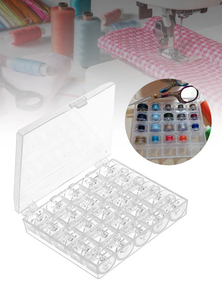 25Pcs Sewing Machine Bobbins Spools Empty Bobbins Spools Plastic Clear Storage Box For Home Sewing Accessories Tools
25Pcs Sewing Machine Bobbins Spools Empty Bobbins Spools Plastic Clear Storage Box For Home Sewing Accessories Tools