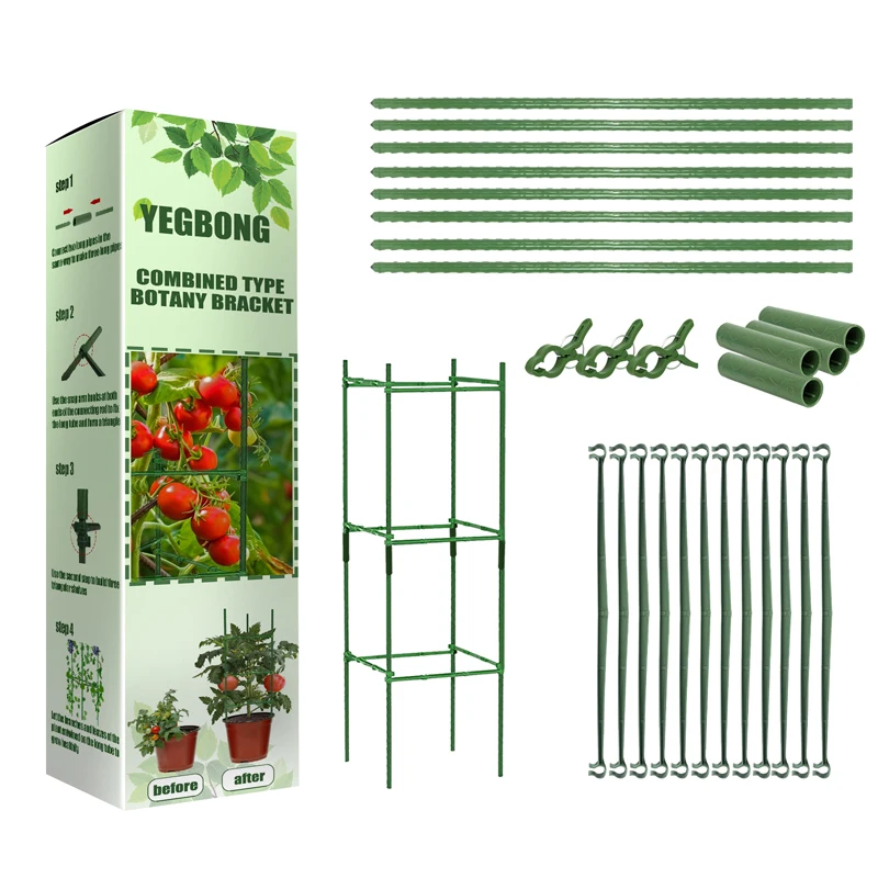 Plant Support Cage, Tomato Stakes and Support with Clips Vegetable Trellis Assembled for Garden Climbing Plants
Plant Support Cage, Tomato Stakes and Support with Clips Vegetable Trellis Assembled for Garden Climbing Plants