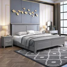 Light luxury wood cixiang muebles 1.8m bed master bedroom 1.5m cherry wood storage wedding bed bedroom set single bed