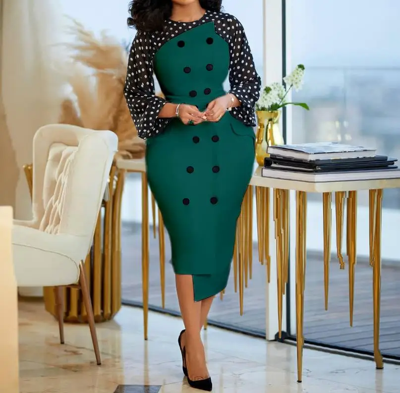 Printed Basic Commuting Pullover Mid Skirt Round Neck Long Sleeves Splicing Urban High Waist Temperament Pencil Skirt Women
Printed Basic Commuting Pullover Mid Skirt Round Neck Long Sleeves Splicing Urban High Waist Temperament Pencil Skirt Women