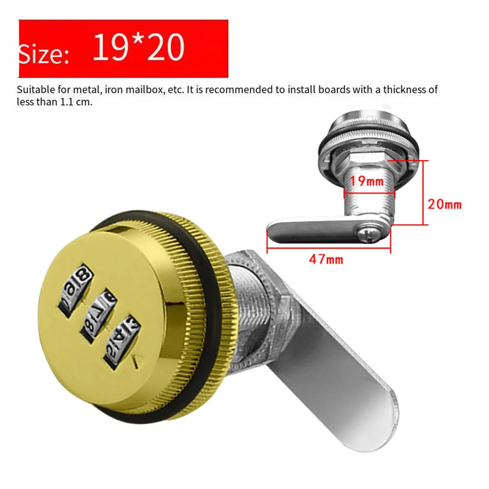 3-Digit Combination Lock Cam Lock For Door Cupboard Mailbox Drawer Cabinet Security Lock Password Lock Fruniture Hardware
3-Digit Combination Lock Cam Lock For Door Cupboard Mailbox Drawer Cabinet Security Lock Password Lock Fruniture Hardware