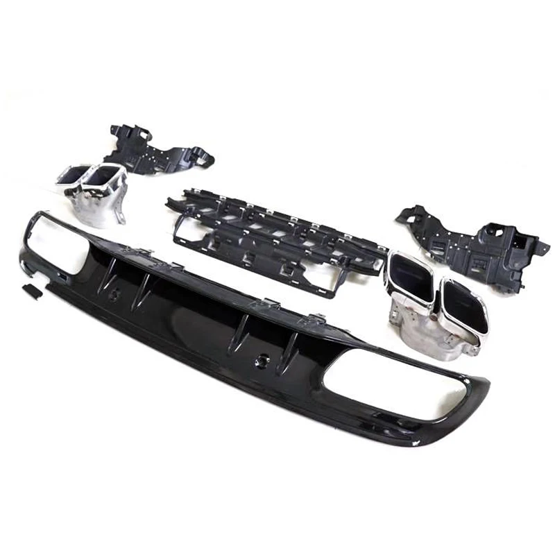 W205 C63 Style Rear Diffuser Car Exterior Accessories Rear Bumper Splitter Diffuser Lip With Exhaust For C Class W205 2015-2021
W205 C63 Style Rear Diffuser Car Exterior Accessories Rear Bumper Splitter Diffuser Lip With Exhaust For C Class W205 2015-2021