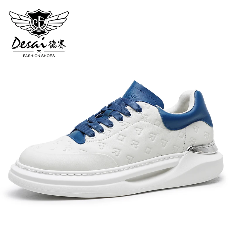 DESAI Thick Bottom White Mens Casual Shoes Genuine Leather Sneakers For Men Laces Up Summer Breathable 2023 New Arrival Fashion
DESAI Thick Bottom White Mens Casual Shoes Genuine Leather Sneakers For Men Laces Up Summer Breathable 2023 New Arrival Fashion