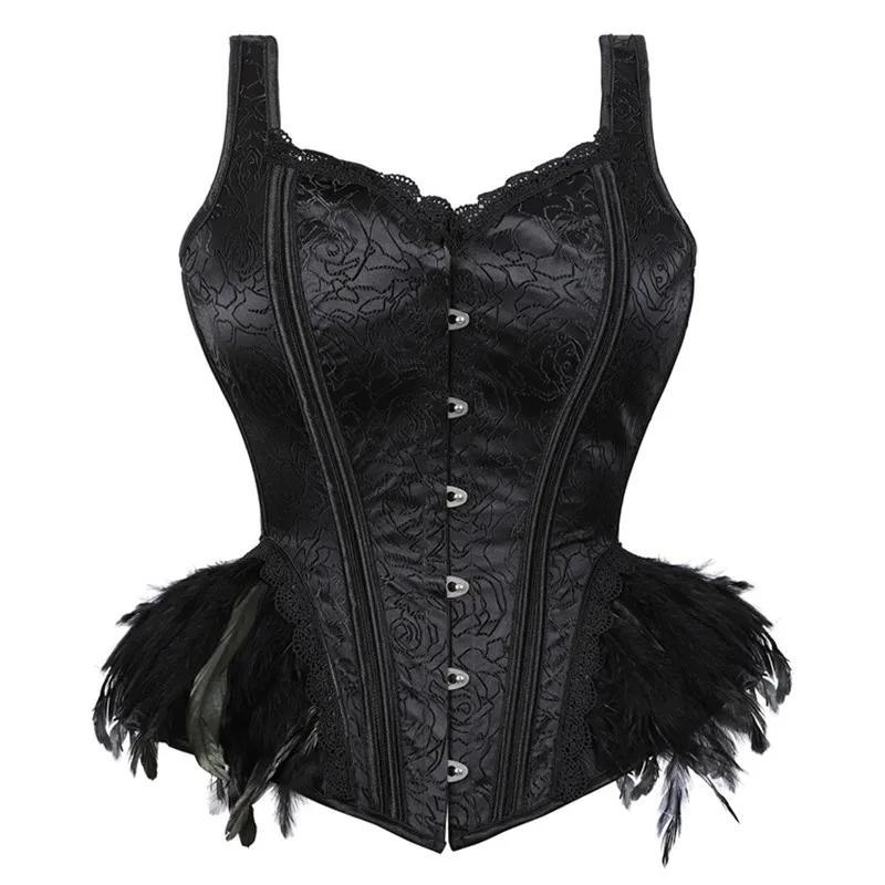 Steam Punk Bustier Corset Burlesque Vintage Corselet Straps Sexy Goth Top Korse Women Feather Corsets Gothic Clothes Plus Size
Steam Punk Bustier Corset Burlesque Vintage Corselet Straps Sexy Goth Top Korse Women Feather Corsets Gothic Clothes Plus Size