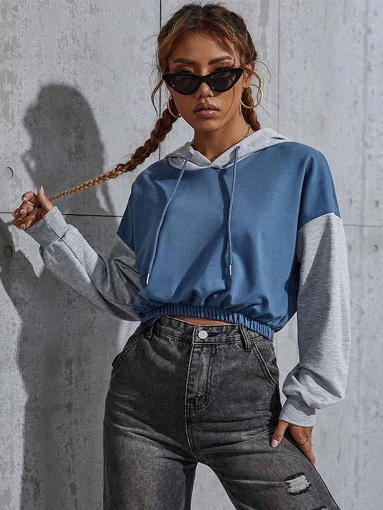Sunny y.j.Fall Patchwork Elastic Hem Long Sleeves Hoodie Casual Streetwear Winter Clothes Women Pullover Short Drawstring Hoodie
Sunny y.j.Fall Patchwork Elastic Hem Long Sleeves Hoodie Casual Streetwear Winter Clothes Women Pullover Short Drawstring Hoodie