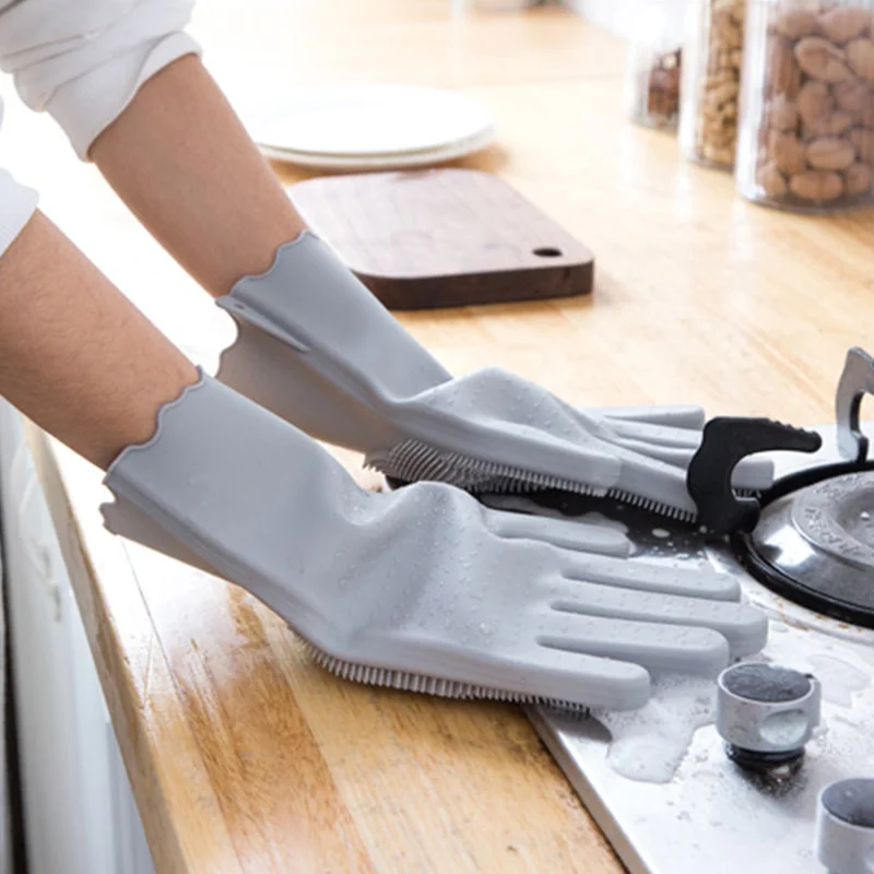 Silicone dishwashing gloves pink are durable and thickened Household kitchen women's housework is not easy to break None
Silicone dishwashing gloves pink are durable and thickened Household kitchen women's housework is not easy to break None