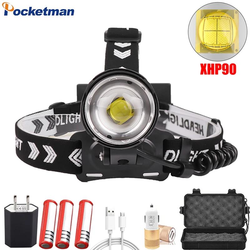 Super Powerful XHP90 LED Headlamp USB Rechargeable Headlight with Warning Red Light Waterproof Head Light Use 18650 Battery
Super Powerful XHP90 LED Headlamp USB Rechargeable Headlight with Warning Red Light Waterproof Head Light Use 18650 Battery
