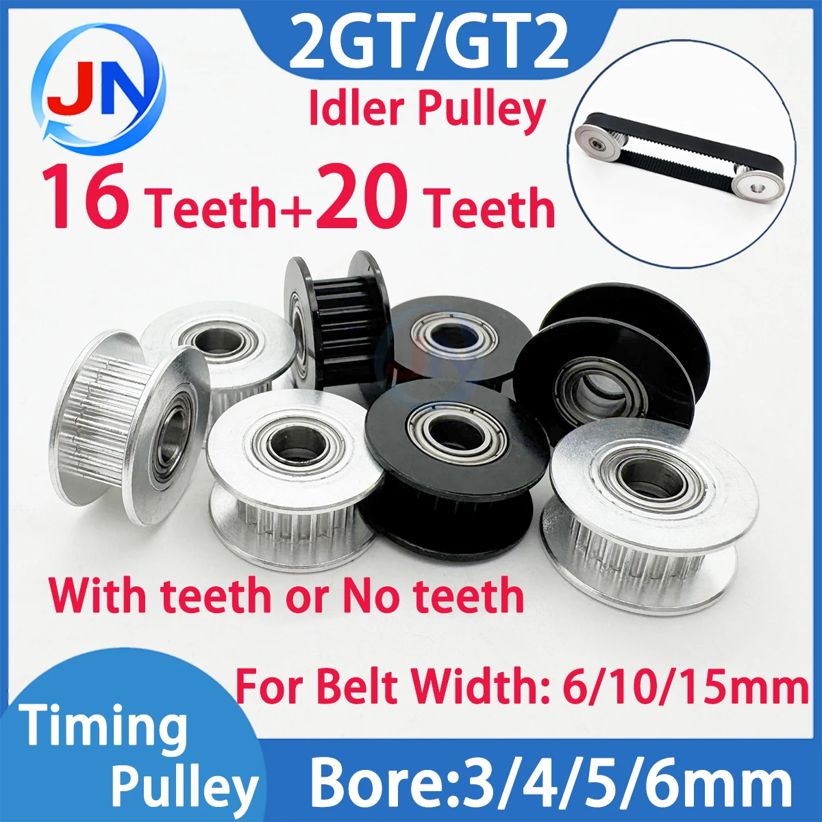 Шкив натяжитель GT2 16/20 зубьев
Шкив натяжитель GT2 16/20 зубьев