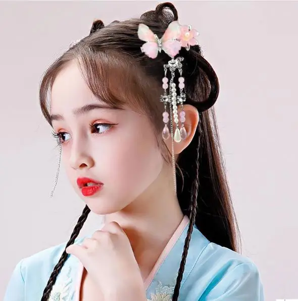 

1pair Hanfu Headwear Flower Butterfly Women Girl Kid Hairpin Hair Clip Pin Barrettes Accessories Hairgrip
