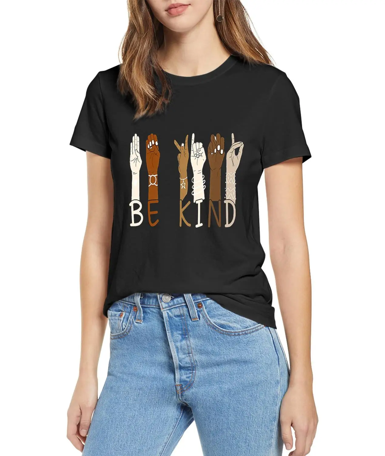 2020 NEW Be Kind Sign Language Hand Talking Teachers Interpreter ASL O-Neck T-Shirt Cotton Tee new fashion women's thin sweaters
2020 NEW Be Kind Sign Language Hand Talking Teachers Interpreter ASL O-Neck T-Shirt Cotton Tee new fashion women's thin sweaters