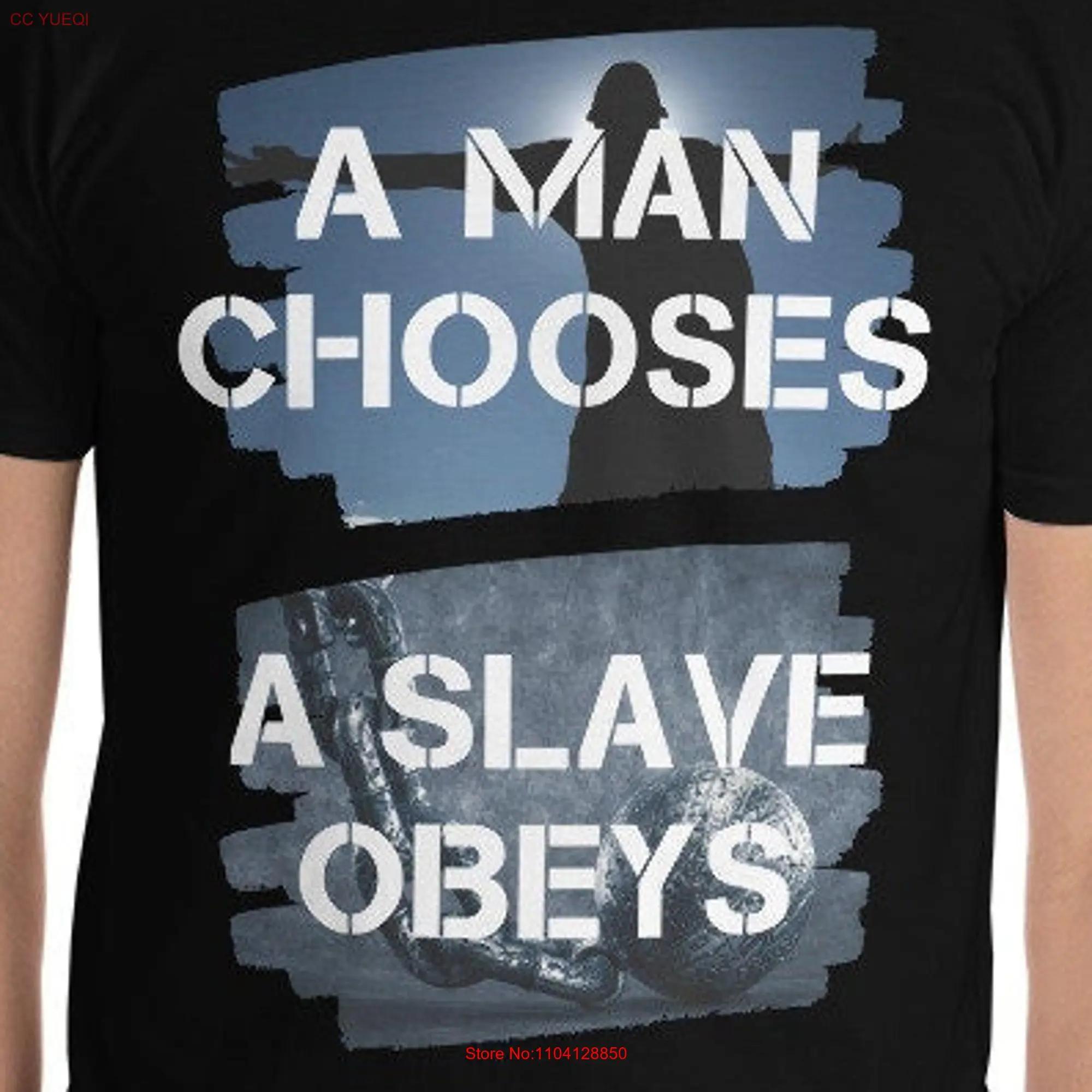 Футболка унисекс с надписью A Man choose Slave Obey защитой от создания цитатами bioshock dystopia