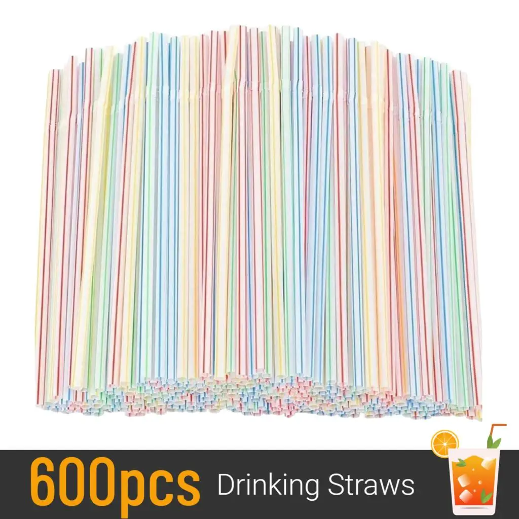 600 Pcs Disposable Plastic Drinking Straws Multi-Colored Striped Elbow Straws Party Supplies Jetables
600 Pcs Disposable Plastic Drinking Straws Multi-Colored Striped Elbow Straws Party Supplies Jetables