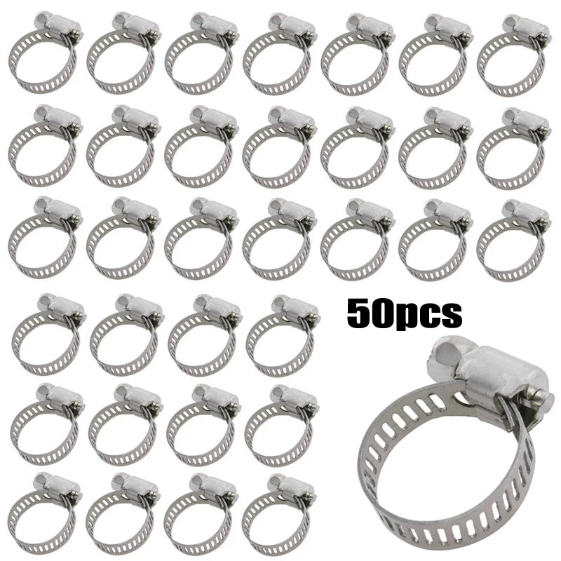 50Pcs 1/2"-3/4" Adjustable Stainless Steel Drive Hose Clamps Fuel Line Worm Clips Car Accessories Parts
50Pcs 1/2"-3/4" Adjustable Stainless Steel Drive Hose Clamps Fuel Line Worm Clips Car Accessories Parts