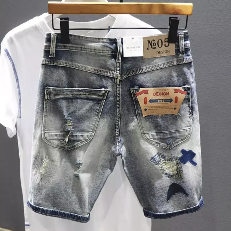2022New Gray Denim Shorts Holes Jeans Elastic Casual Shorts High Quality Male Stretch Cotton Denim Jeans Shorts Knee Length Jean
2022New Gray Denim Shorts Holes Jeans Elastic Casual Shorts High Quality Male Stretch Cotton Denim Jeans Shorts Knee Length Jean