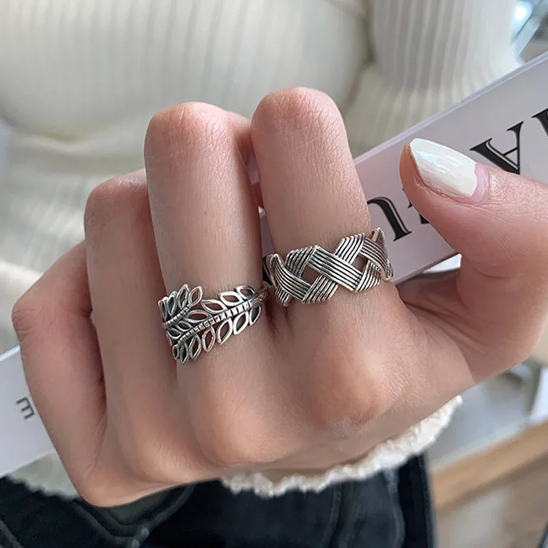 Minimalist 925 Sterling Silver Women Width Rings INS Leaf Pattern Vintage Handmade Hollow Cross Geometric Party Jewelry Gifts
Minimalist 925 Sterling Silver Women Width Rings INS Leaf Pattern Vintage Handmade Hollow Cross Geometric Party Jewelry Gifts