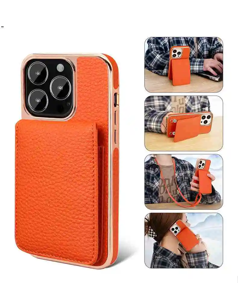 Wallet Type Card Holder Electroplated Phone Case for iPhone 14 13 Pro Max 13 14 Pro Lanyard Lychee Leather Holster 14 Plus 13
Wallet Type Card Holder Electroplated Phone Case for iPhone 14 13 Pro Max 13 14 Pro Lanyard Lychee Leather Holster 14 Plus 13