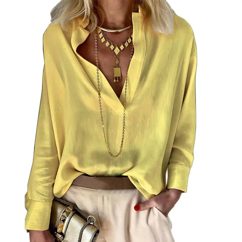 Summer Women Shirts V-neck Stand Collar Loose Fit Pullover Shirt Solid Color Long Sleeve Shirt Female Shirts Blusas tops
Summer Women Shirts V-neck Stand Collar Loose Fit Pullover Shirt Solid Color Long Sleeve Shirt Female Shirts Blusas tops