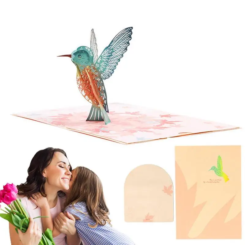 

Креативные открытки на день матери для женщин, 3D поздравительная открытка с изображением бабочки и птицы на день матери, на годовщину
