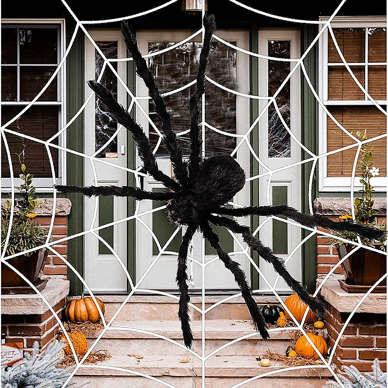 150/200cm Black Scary Giant Spider with Huge Spider Web Halloween Decoration Props Haunted House Indoor Outdoor Giant Decoration
150/200cm Black Scary Giant Spider with Huge Spider Web Halloween Decoration Props Haunted House Indoor Outdoor Giant Decoration
