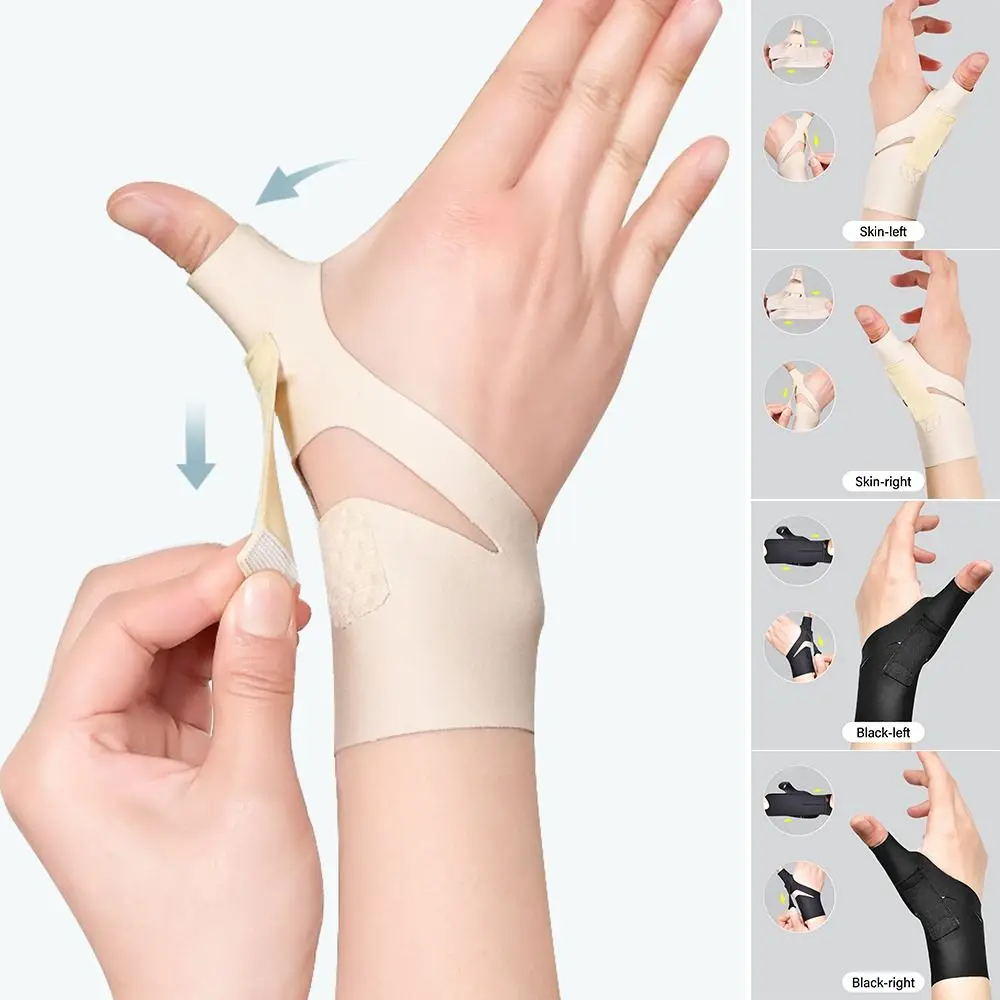 

Бандаж для поддержки большого пальца из черной кожи, эластичная защита для сухожилий и запястья, прочный компрессионный рукав для большого пальца при артрите, тендините