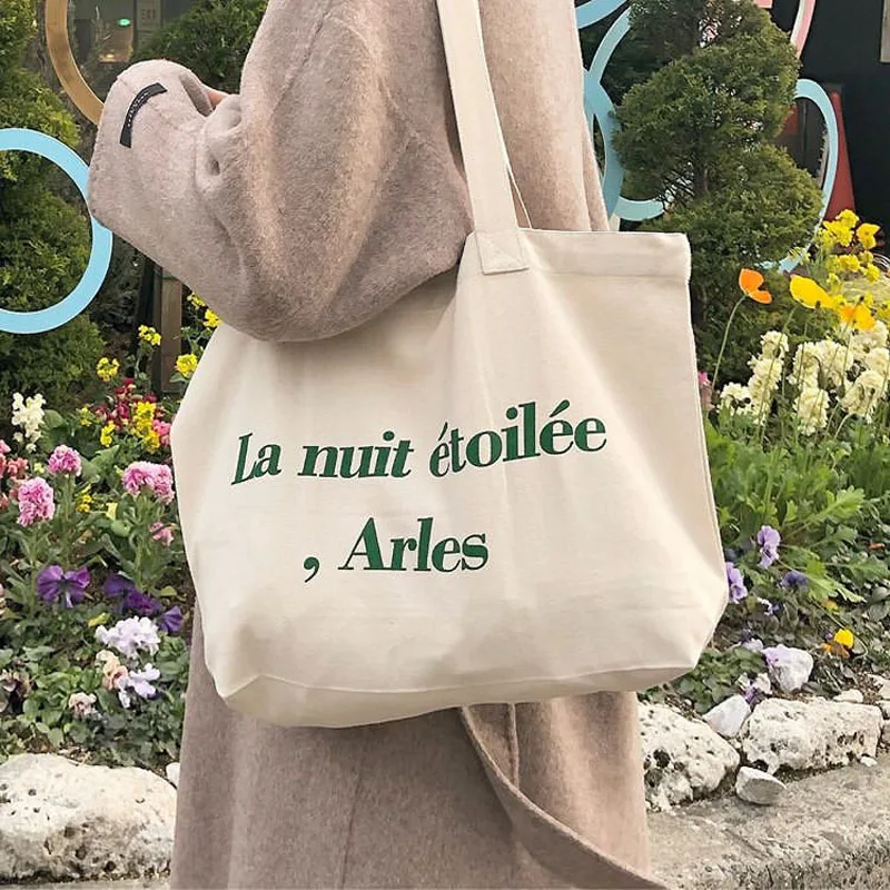 Casual Shoulder Bag Fashion Large Capacity Letter Printed Handbag Woman's Canvas Cotton Tote Simple Versatile Cloth Bags
Casual Shoulder Bag Fashion Large Capacity Letter Printed Handbag Woman's Canvas Cotton Tote Simple Versatile Cloth Bags