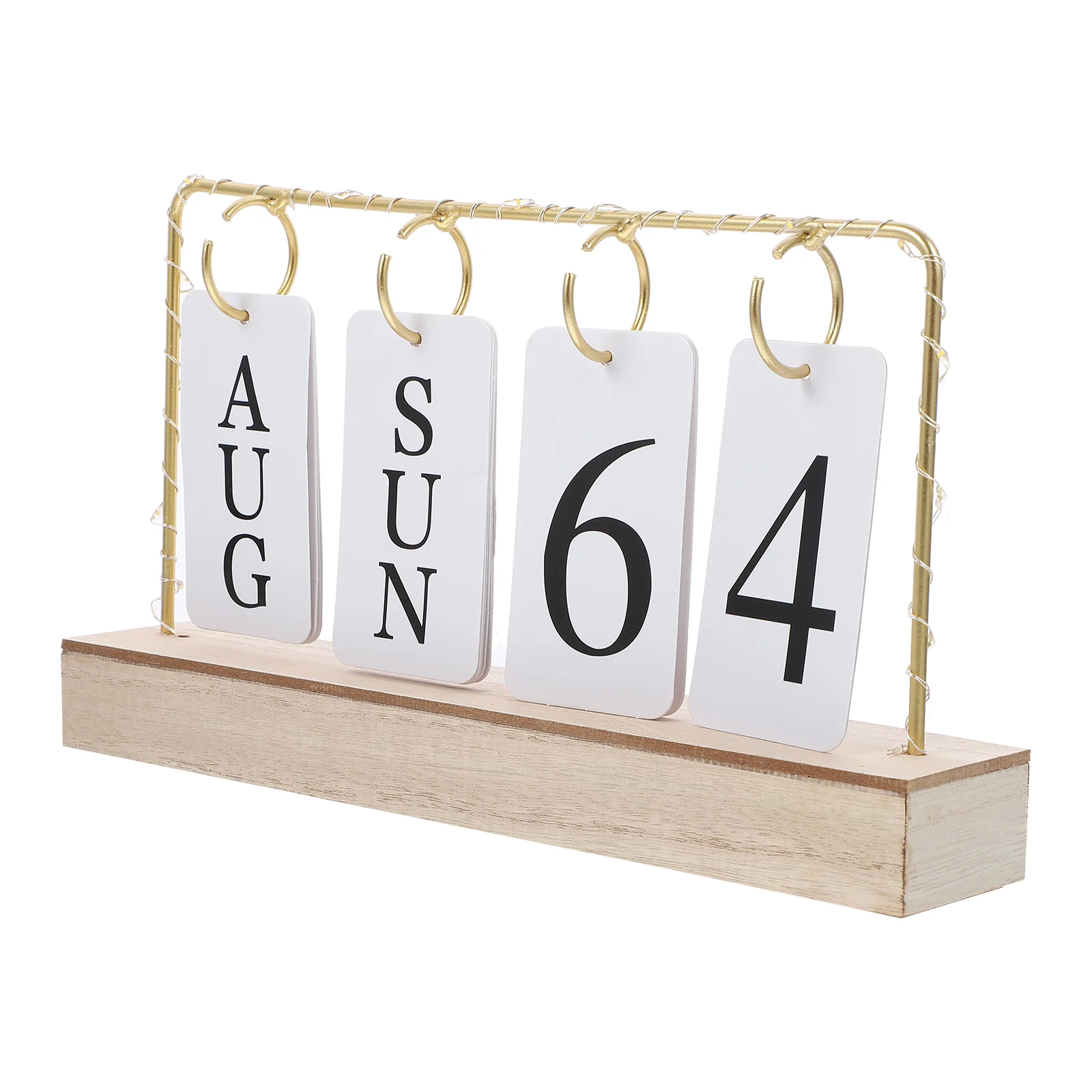 

Calendar Retro Decor Decoration Light Office Desk Adornment Wood Adorable Ornament Date Reminder