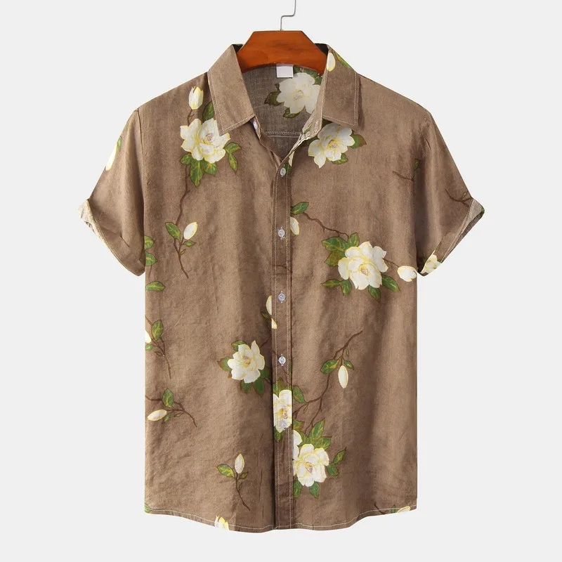 2022 Summer Men's Short Sleeve Printed Shirt Hawaiian Print Blouse Vintage Short Sleeve Lapel Casual Shirts Button Down Shirts
2022 Summer Men's Short Sleeve Printed Shirt Hawaiian Print Blouse Vintage Short Sleeve Lapel Casual Shirts Button Down Shirts