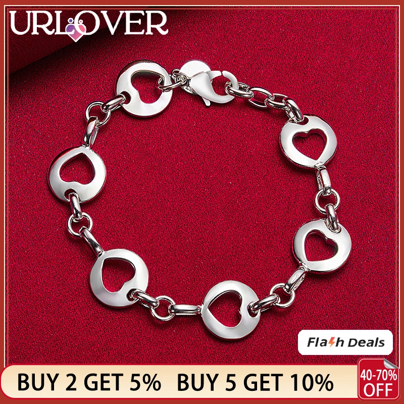 925 Stamp Silver Color 20cm Chain Round Hollow Heart Bracelets For Women Party Birthday Jewelry Engagement Wedding Accessories
925 Stamp Silver Color 20cm Chain Round Hollow Heart Bracelets For Women Party Birthday Jewelry Engagement Wedding Accessories