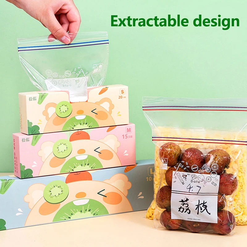 

fresh-keeping Bag Food Sealed Transparent Household Fruit And Vegetable Refrigerator Food Freezing Special Thickened Ziplock Bag