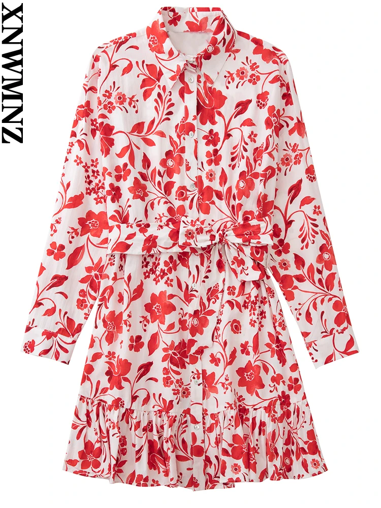 XNWMNZ 2022 new women fashion floral print mini dress female turndown collar long slevees summer button-up shirt dress women's
XNWMNZ 2022 new women fashion floral print mini dress female turndown collar long slevees summer button-up shirt dress women's