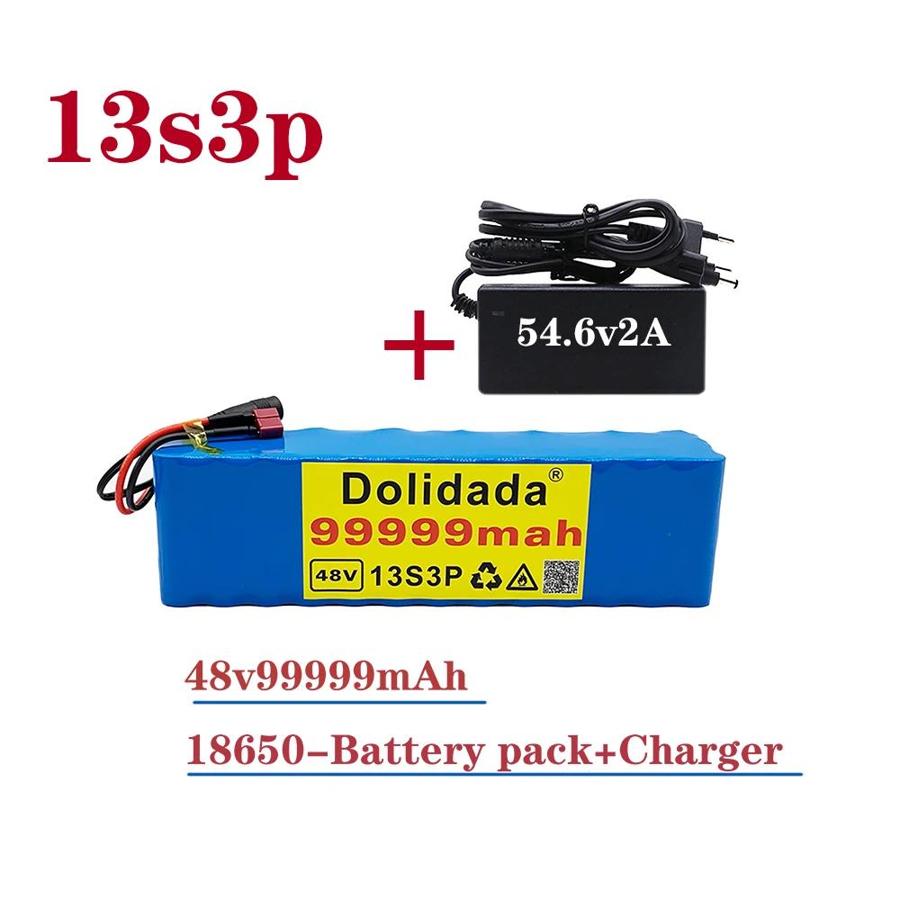 NEW 48V 99.999Ah 1000w 13S3P 48V 18650 Lithium ion Battery Pack For 54.6v E-bike Electric bicycle Scooter with BMS+Charger
NEW 48V 99.999Ah 1000w 13S3P 48V 18650 Lithium ion Battery Pack For 54.6v E-bike Electric bicycle Scooter with BMS+Charger