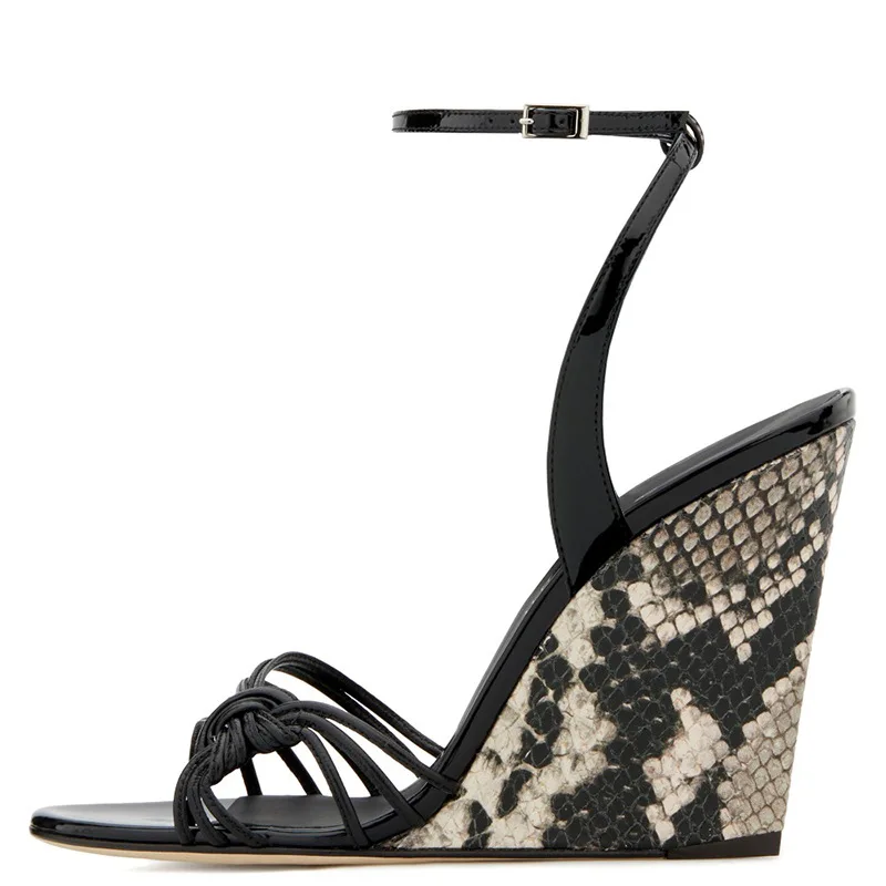 Sexy Summer Gladiator Wedge High Heel Women Sandals Snakeskin Ankle Strap Platform Causal Party Slingback Shoes Woman Big Size 
Sexy Summer Gladiator Wedge High Heel Women Sandals Snakeskin Ankle Strap Platform Causal Party Slingback Shoes Woman Big Size