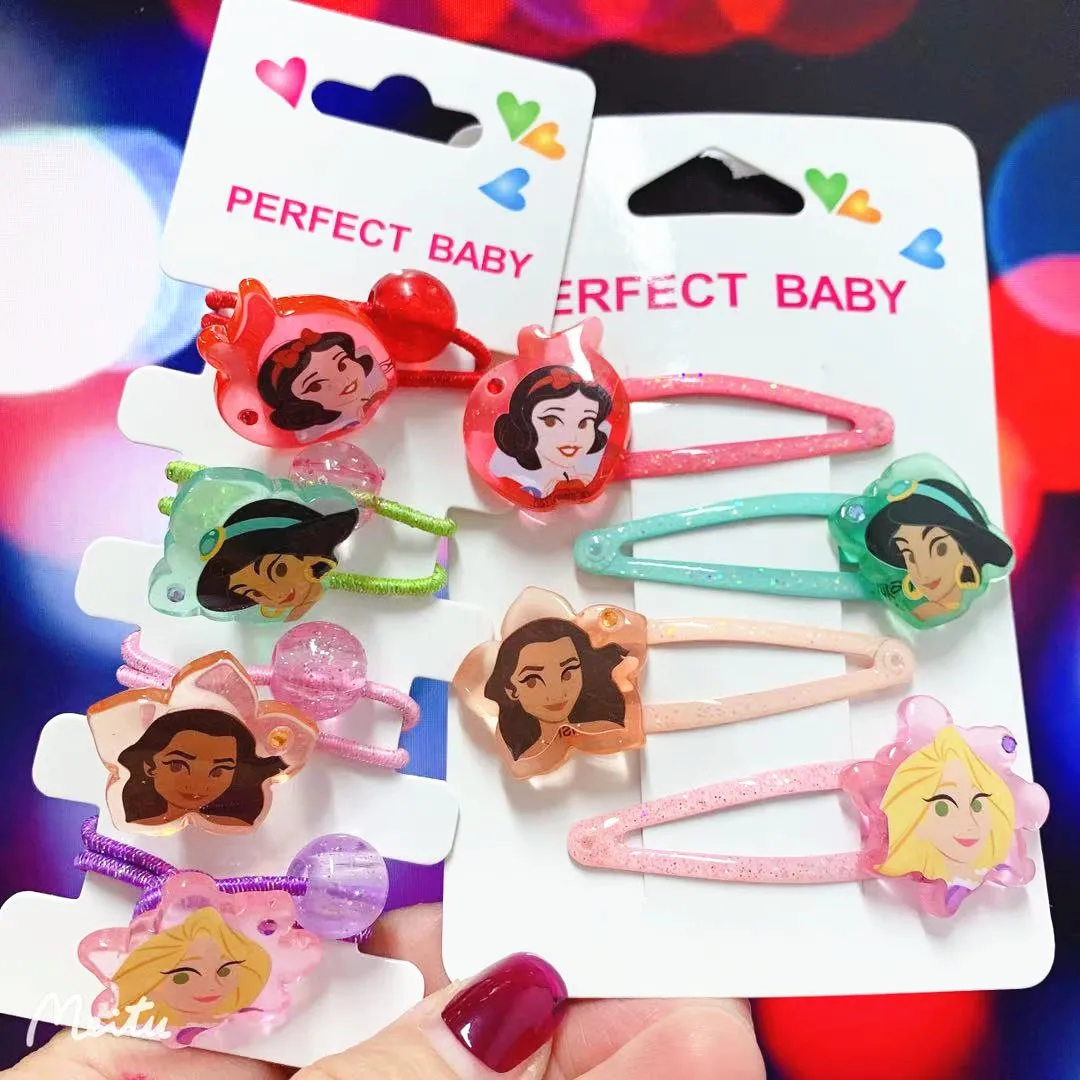 4 pcs Disney princess hair clip bangs clip pair clip children girl tie hair accessories cartoon hairpin rubber band suit
4 pcs Disney princess hair clip bangs clip pair clip children girl tie hair accessories cartoon hairpin rubber band suit