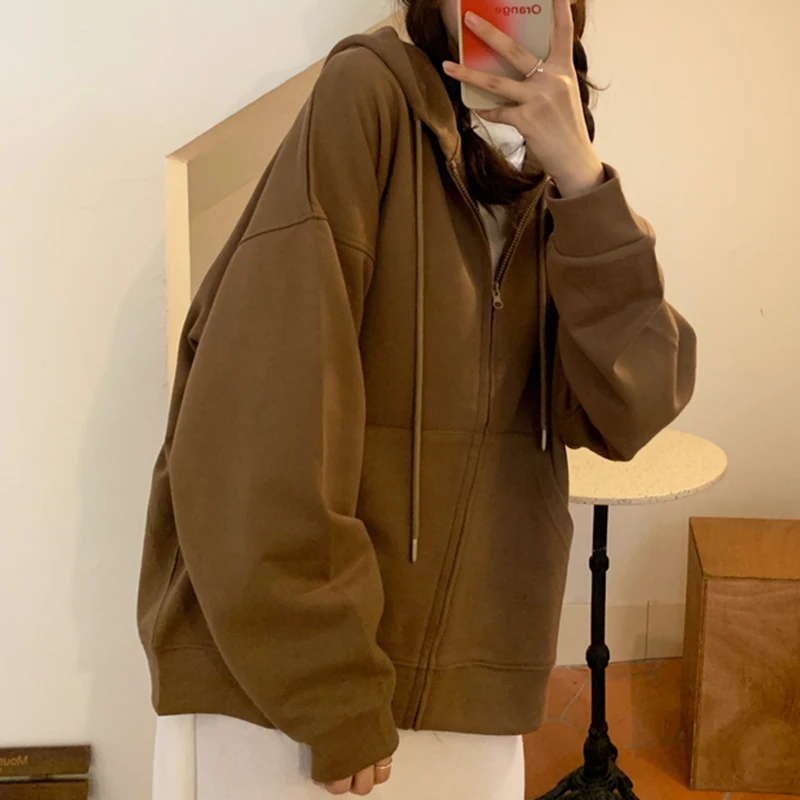 Y2k Harajuku Korean Version Loose Oversized Sweatshirts Vintage Brown Long Sleeve Hooded Sweatshirt Zip Up Coats Women Hoodies
Y2k Harajuku Korean Version Loose Oversized Sweatshirts Vintage Brown Long Sleeve Hooded Sweatshirt Zip Up Coats Women Hoodies