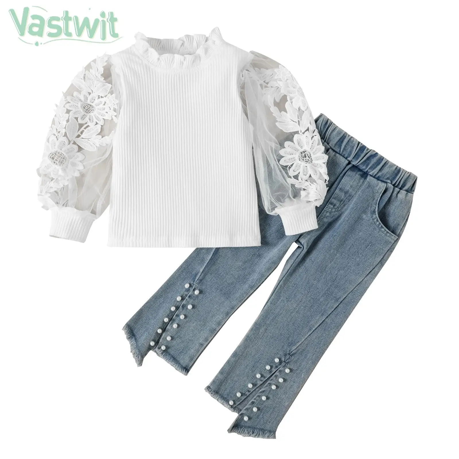 Toddler Girls Fashion Casual Clothes Set Preppy Style Outfits Flower Mesh Long Sleeve Top with Denim Pants Daily Wear Sreetwear
Toddler Girls Fashion Casual Clothes Set Preppy Style Outfits Flower Mesh Long Sleeve Top with Denim Pants Daily Wear Sreetwear