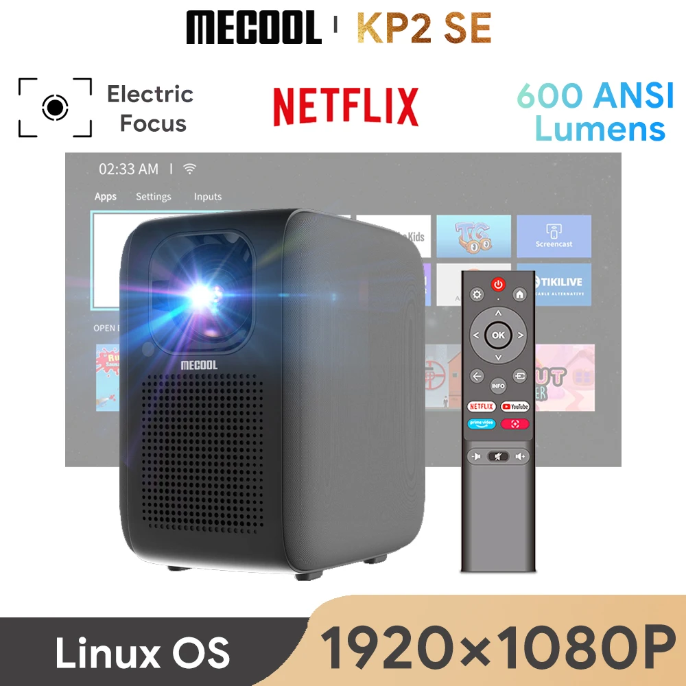 MECOOL KP2 SE проектор 1080P домашний кинотеатр с сертификацией Netflix WiFi 2,4G/5G 1 + 4G Автофокус Linux Projetor глобальная версия
MECOOL KP2 SE проектор 1080P домашний кинотеатр с сертификацией Netflix WiFi 2,4G/5G 1 + 4G Автофокус Linux Projetor глобальная версия