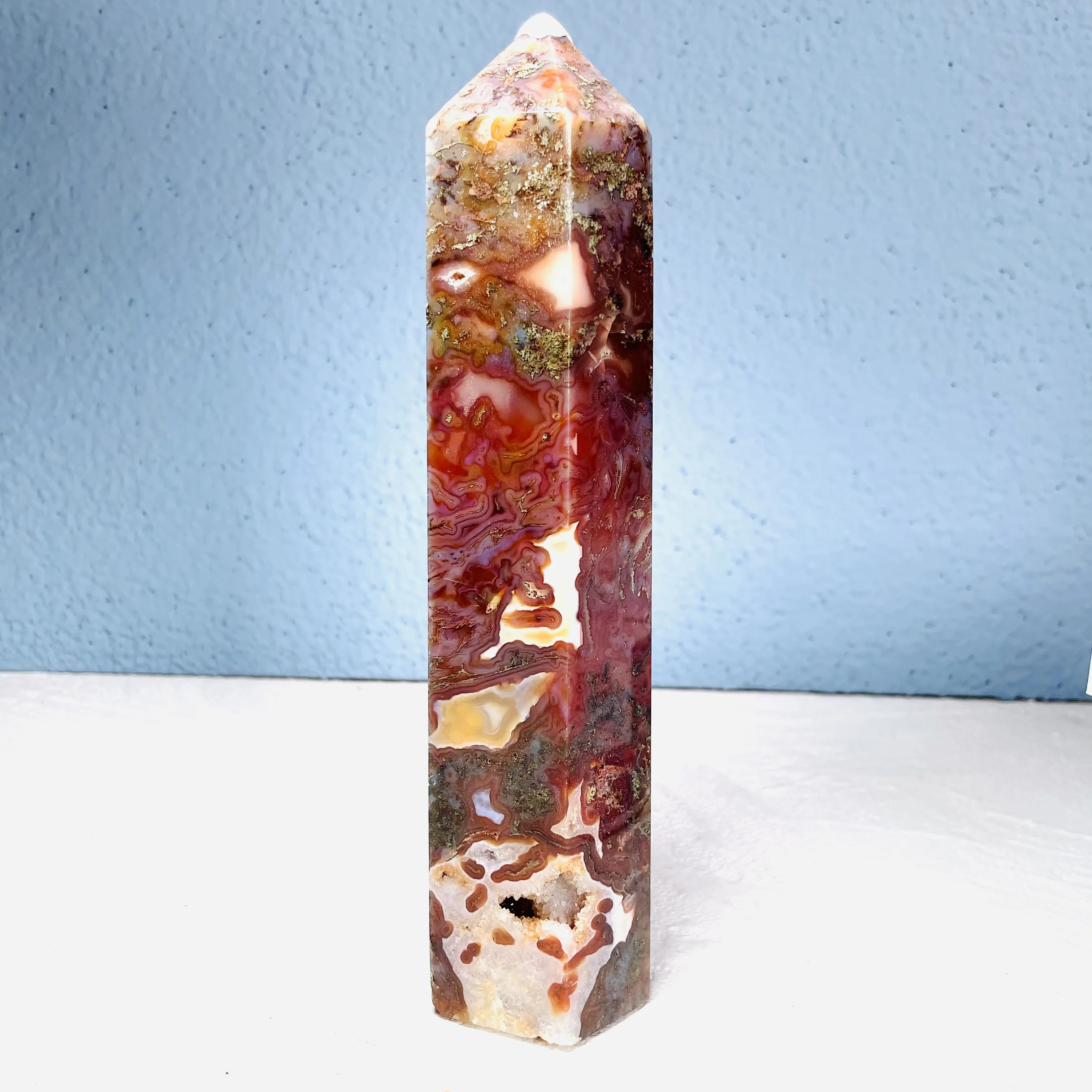 1PCS Natural Big Moss Agate With Carnelian Tower Healing Gemstone Point Home Decor
1PCS Natural Big Moss Agate With Carnelian Tower Healing Gemstone Point Home Decor